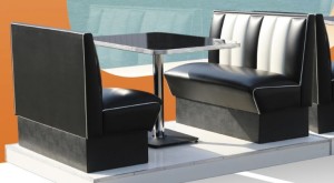 Retro Furniture Diner Booth - Hollywood Two Seater Set
